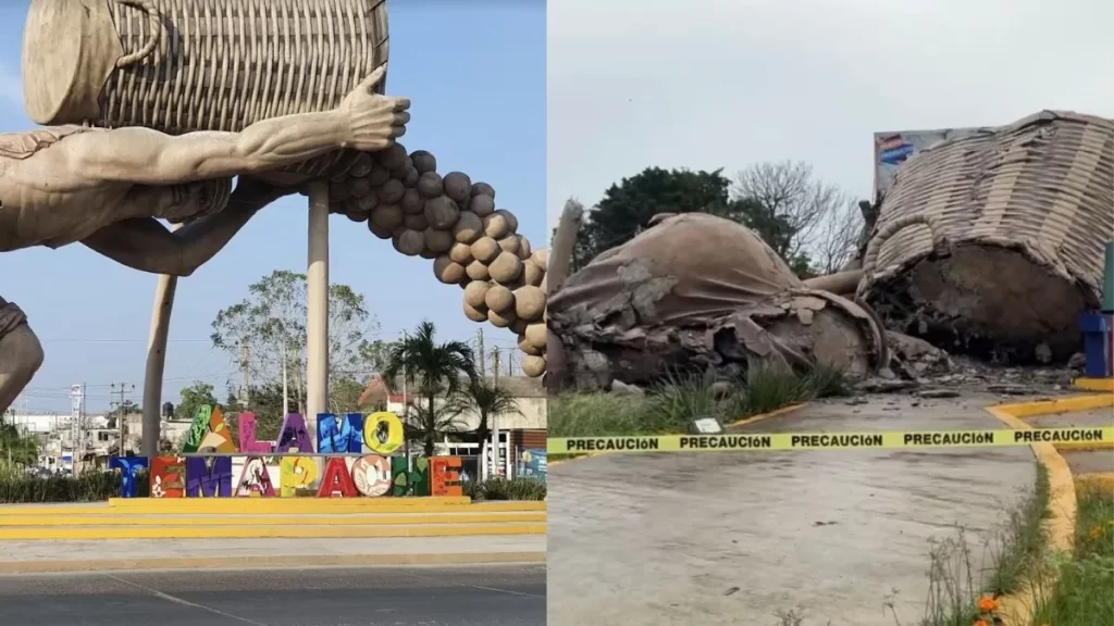 Colapsa monumento de El Colotero en Álamo Temapache 2 Colapsa monumento de El Colotero en Alamo Temapache 3