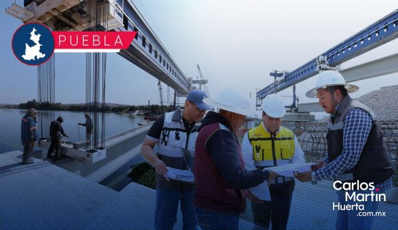 Con equipo especializado, Gobierno de Puebla avanza en conectar 7 municipios con puente La Panga