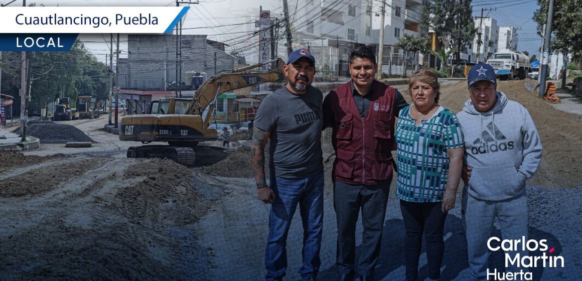 Cuautlancingo impulsa obra clave de acceso en Sanctorum; Omar Muñoz invierte 13.5 mdp