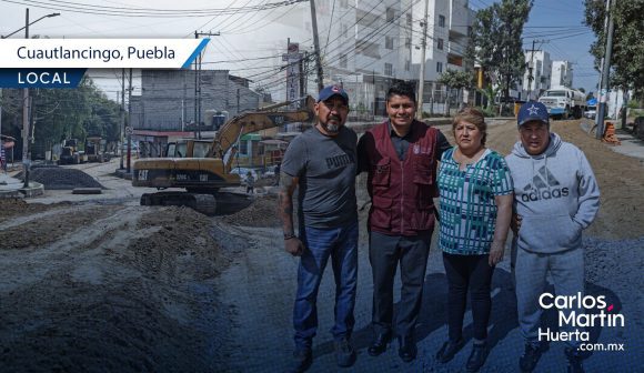 Cuautlancingo impulsa obra clave de acceso en Sanctorum; Omar Muñoz invierte 13.5 mdp