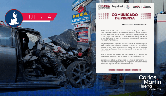 La presidenta municipal, Lupita Cuautle Torres lamenta fallecimiento por accidente en la Vía Atlixcáyotl