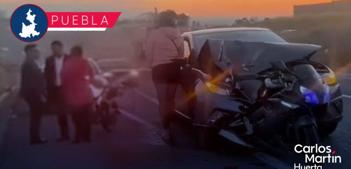 Fuerte accidente en la autopista Puebla-Atlixco deja dos heridos