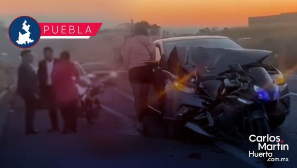 Fuerte accidente en la autopista Puebla-Atlixco deja dos heridos