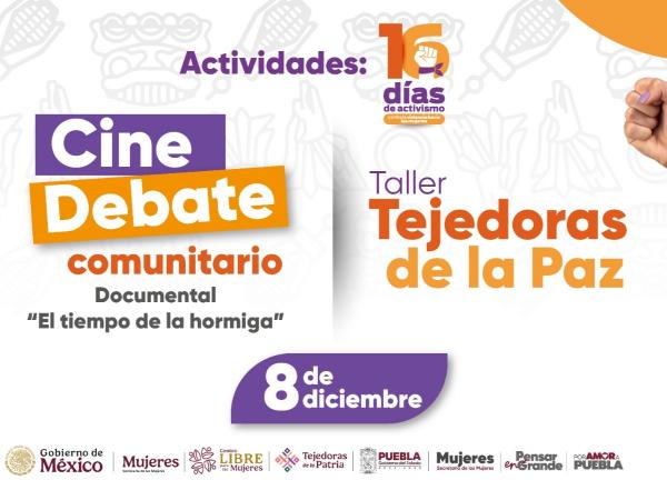 Invitan a participar en Cine Debate Comunitario y Taller 'Tejedoras de la Paz'