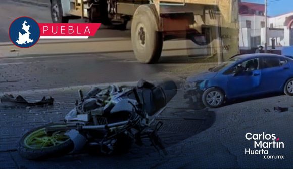 Motociclista protagoniza fuerte accidente en la 11 Norte y 24 Poniente