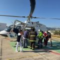Gobierno de Puebla realiza traslado aéreo de joven accidentado en Izúcar para atención especializada
