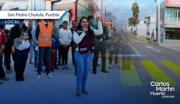 San Pedro Cholula inaugura vialidades rehabilitadas en juntas auxiliares para mejorar movilidad
