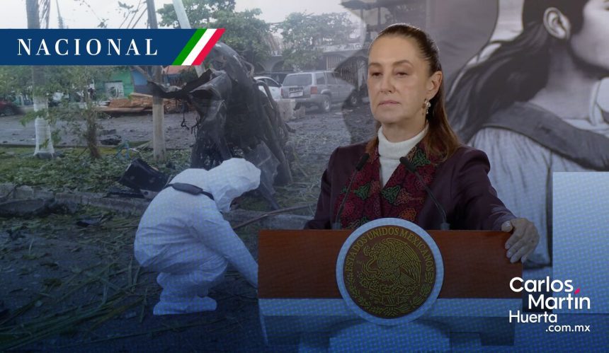 Sheinbaum explosión de coche en Michoacán FGR tiene que explicar reclasificación sobre explosión de coche en Michoacán: Sheinbaum