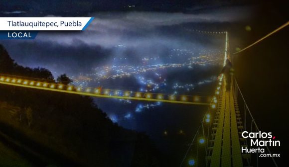 Tlatlauquitepec invita a su puente colgante iluminado Tlatlauquitepec invita a su puente colgante iluminado