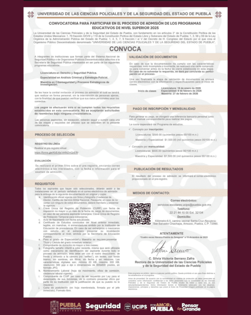 UCIPS abre su convocatoria para enero 2026