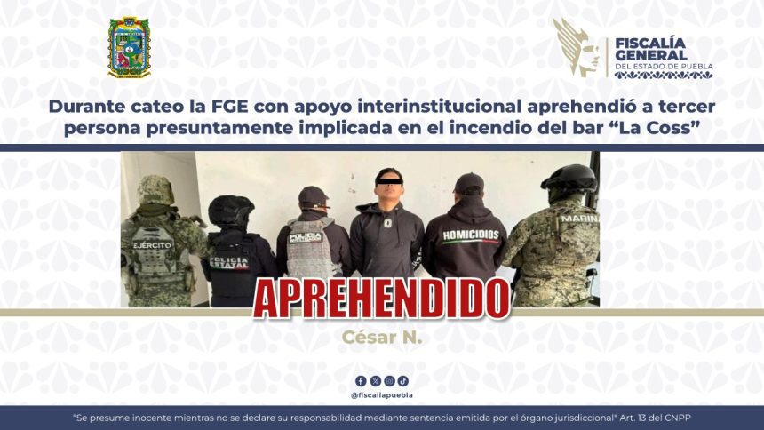 Tercer implicado por homicidio calificado: Cae César N. por ataque al Bar “La Coss”
