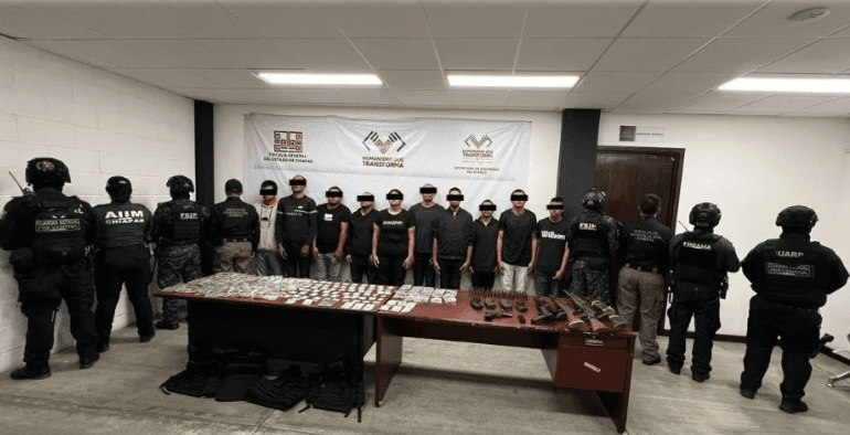 chiapas-operativo Desmantelan célula del CJNG: 12 detenidos en Chiapas