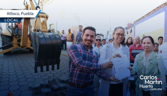 Arranca la rehabilitación de la calle 5 Norte en Atlixco