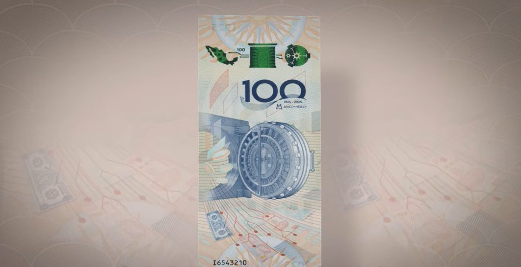Banco de México presenta billete conmemorativo por su 100 Aniversario 1 Billete 100 aniversario Banxico 1