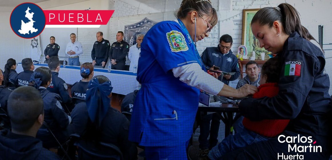 Brigadas médicas de la Policía Auxiliar benefician a elementos y familias en 9 municipios
