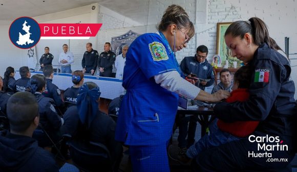 Brigadas médicas de la Policía Auxiliar benefician a elementos y familias en 9 municipios
