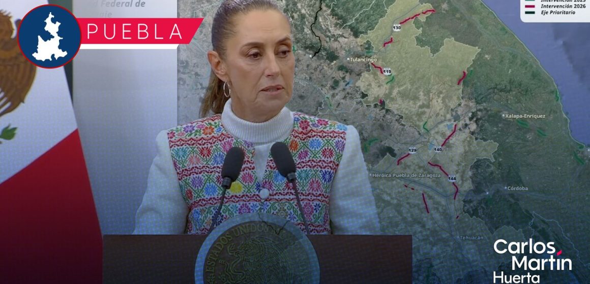 Sheinbaum anuncia inversión de 5 mil mdp para obras en Puebla