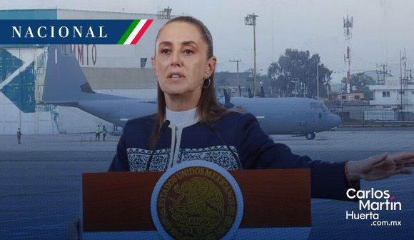 Claudia Sheinbaum - avión Hércules EEUU Sheinbaum aclara aterrizaje de avión militar de EE. UU. en Toluca: “No venían tropas”