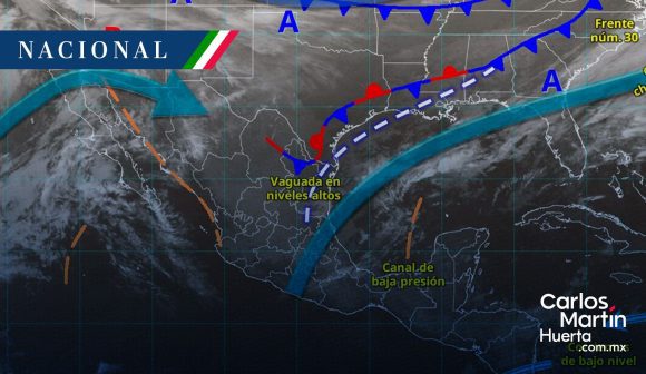 Frente frío 30 y río atmosférico provocarán lluvias fuertes y heladas