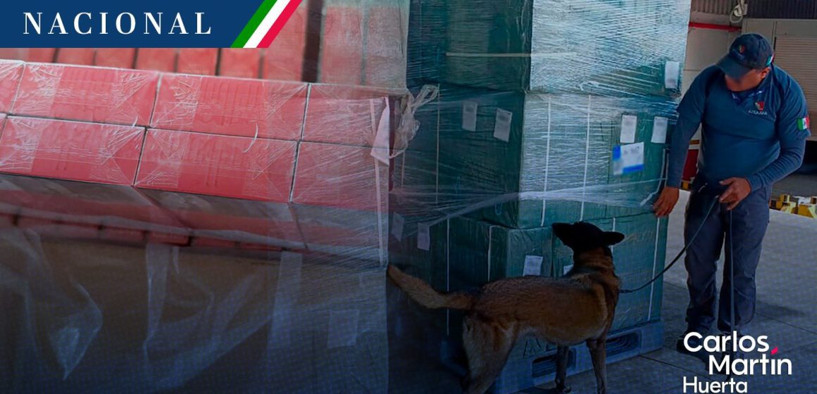 Aseguran casi 20 toneladas de tabaco ilegal en el AICM provenientes de Japón