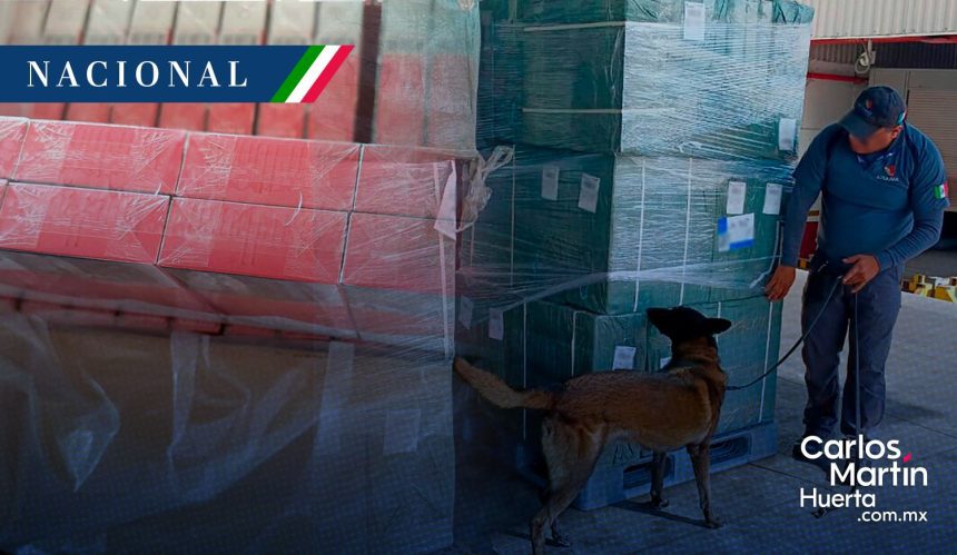 Aseguran casi 20 toneladas de tabaco ilegal en el AICM provenientes de Japón