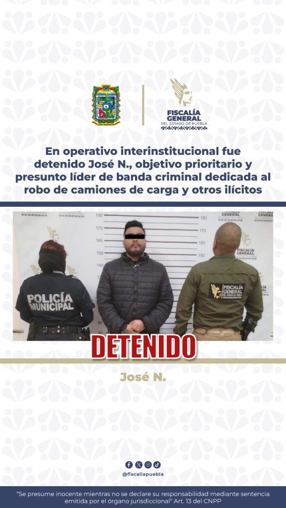 Detienen a lider de banda criminal de robo de transporte