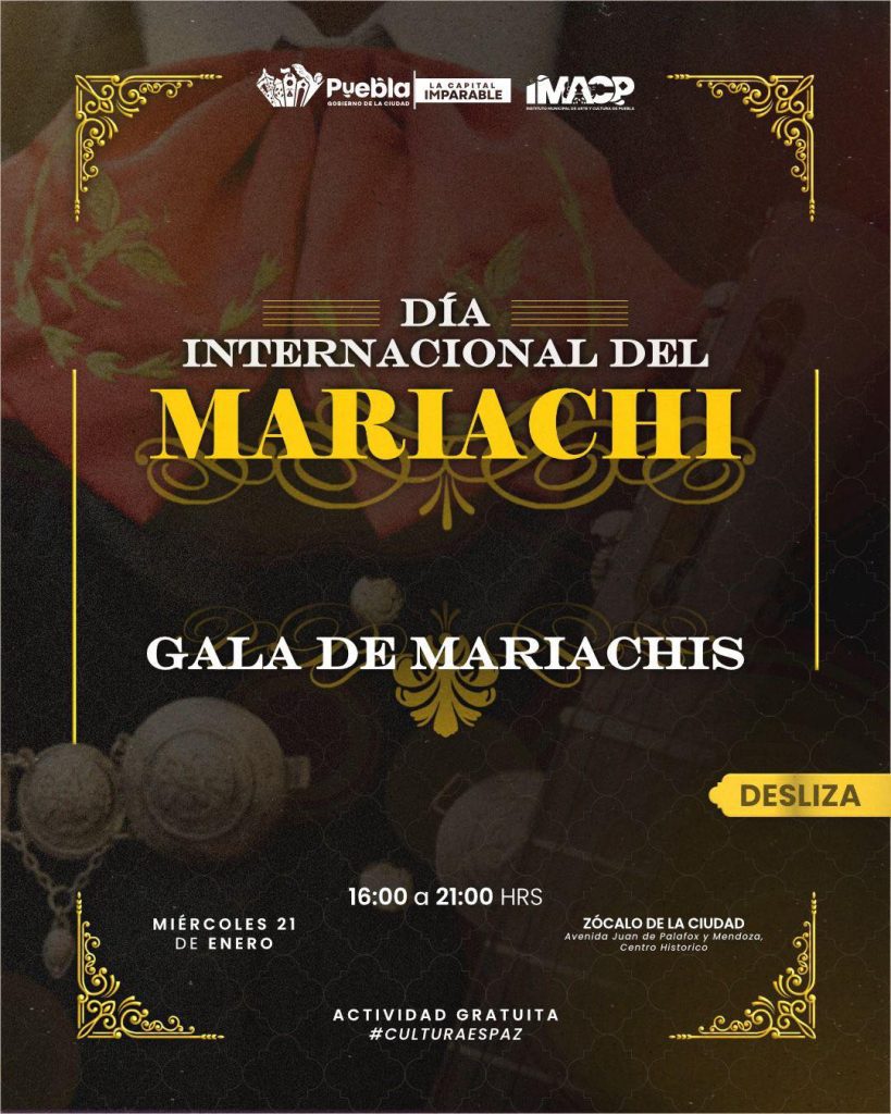 Día Internacional del Mariachi: Habrá gala gratuita en el Zócalo de Puebla