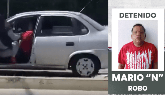 Mujer arriesga su vida y se aferra a un vehículo para evitar asalto; SSC Puebla captura al ladrón