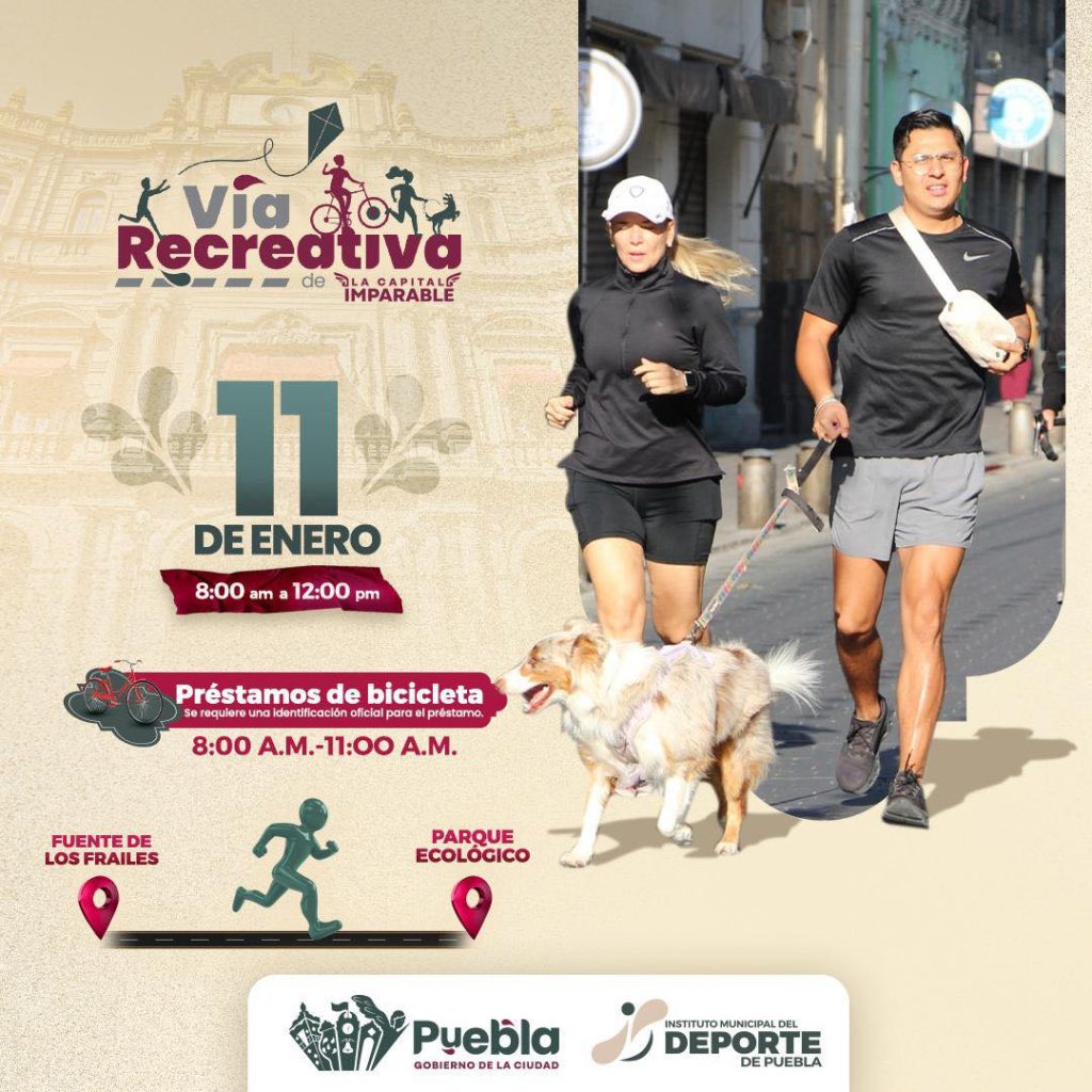 Regresa la Vía Recreativa a Puebla: Conoce el horario y la ruta 1 Regresa la Vía Recreativa a Puebla: Conoce el horario y la ruta