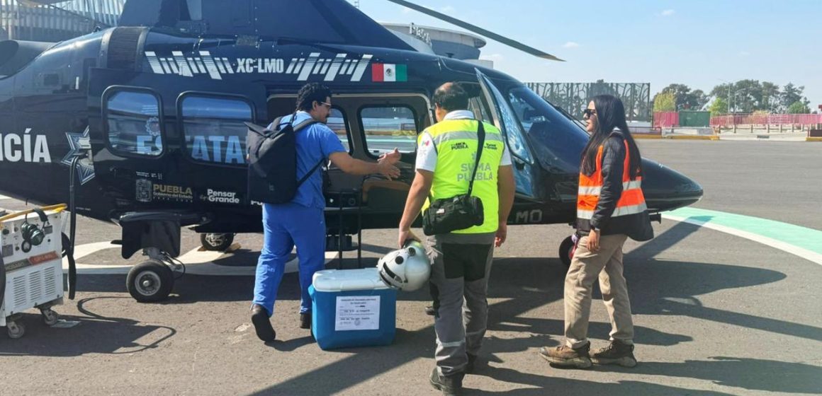 Gobierno de Puebla coordina traslado aéreo de hígado para trasplante a la CDMX