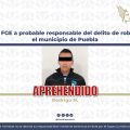 Aprehendió la FGE a probable responsable del delito de robo agravado en el municipio de Puebla