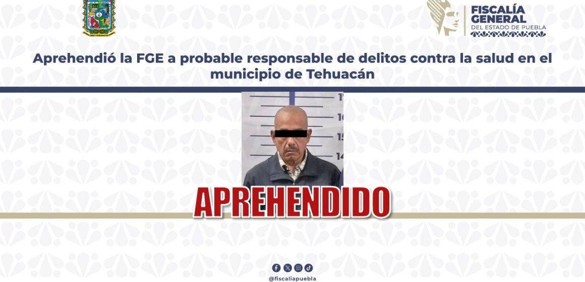 Cumplen orden de aprehensión en Tehuacán por narcomenudeo: Detienen a hombre de 56 años