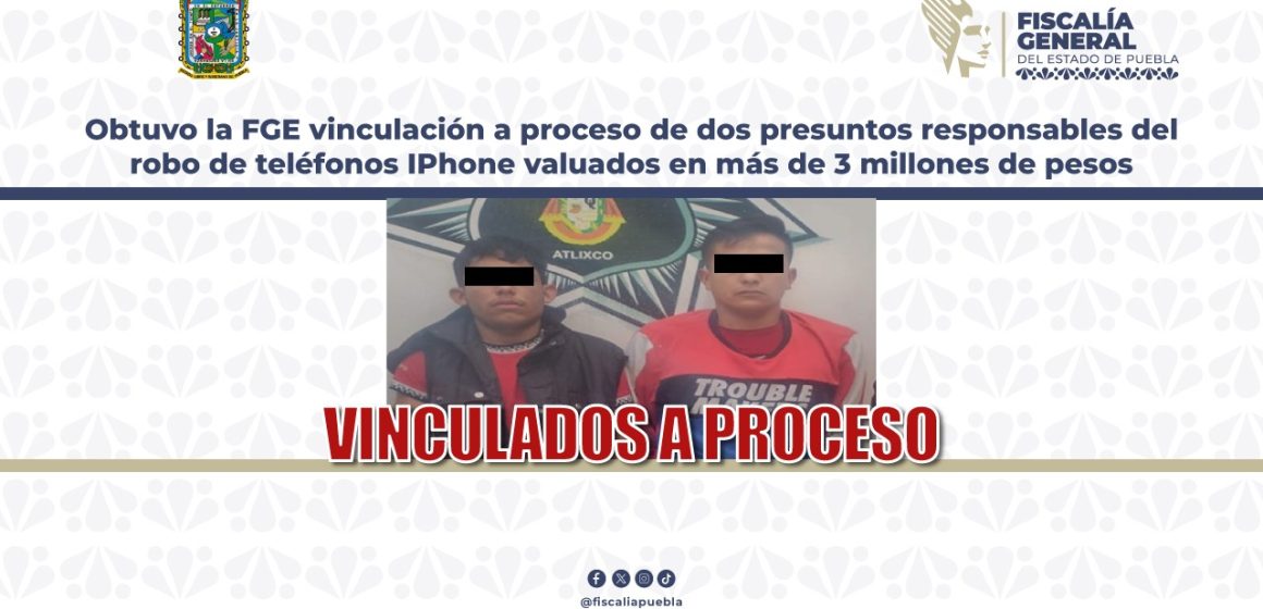 Vinculan a proceso a dos hombres por robo de 98 iPhones en MacStore de Atlixco