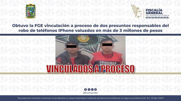 Vinculan a proceso a dos hombres por robo de 98 iPhones en MacStore de Atlixco