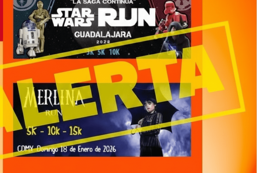 ¡Cuidado corredores! Profeco alerta por fraude en carreras de Star Wars y Merlina de “Mundo Runner”