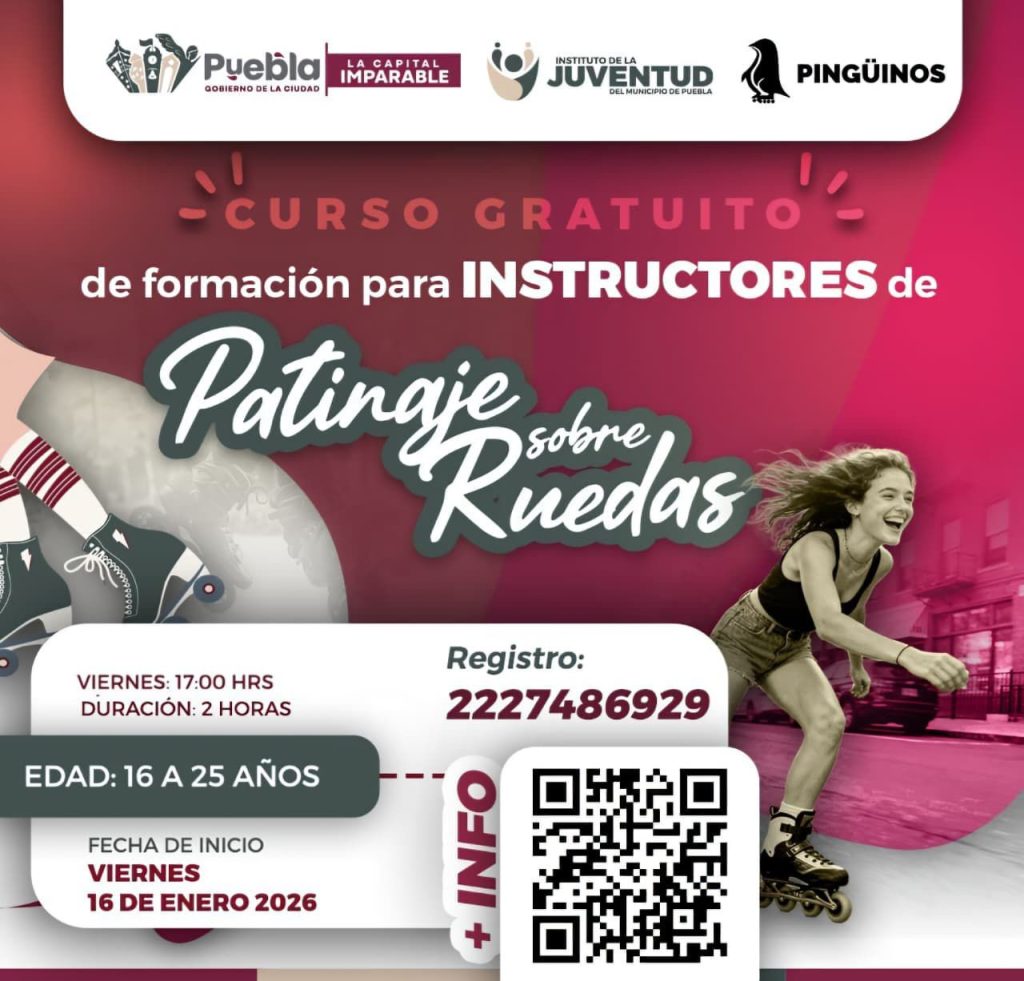Lanza Gobierno de la Ciudad curso para formar instructores de patinaje en Puebla 1 patinaje