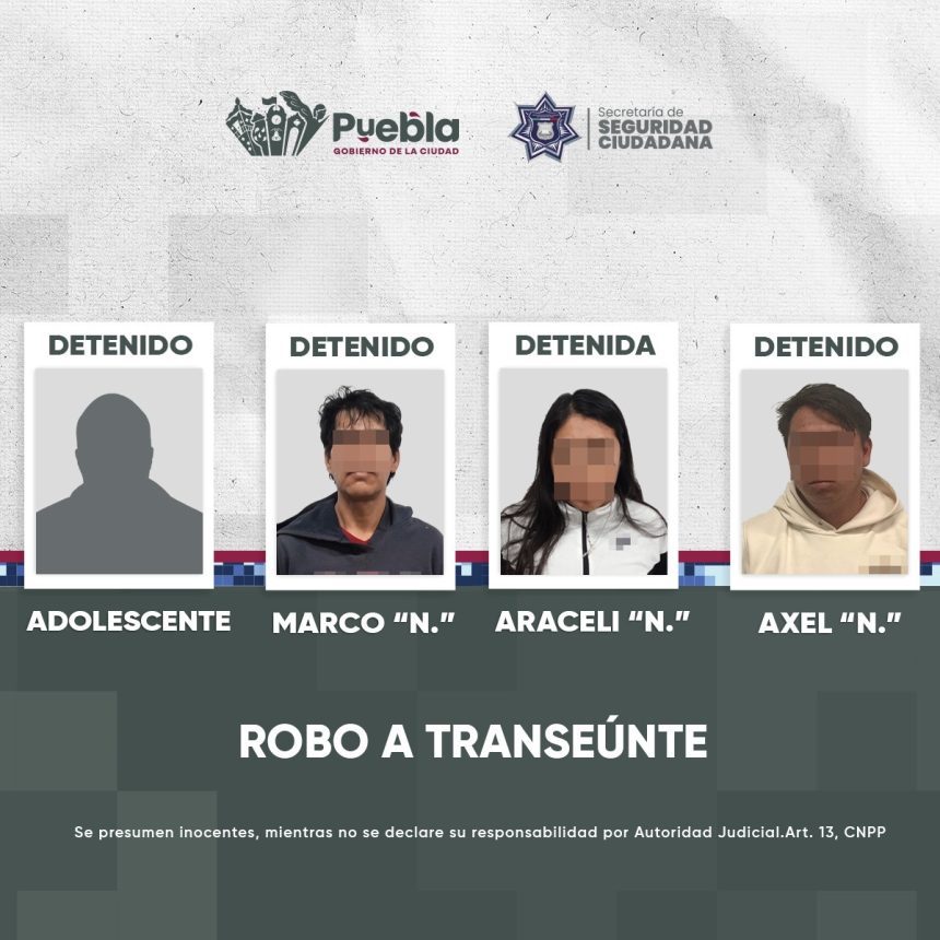 Desarticulan a banda dedicada al robo a transeúnte en Bosques de San Sebastián; hay cuatro detenidos