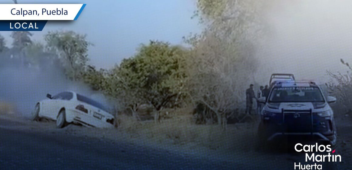 Hallan calcinado a un hombre dentro de su vehículo BMW en Calpan