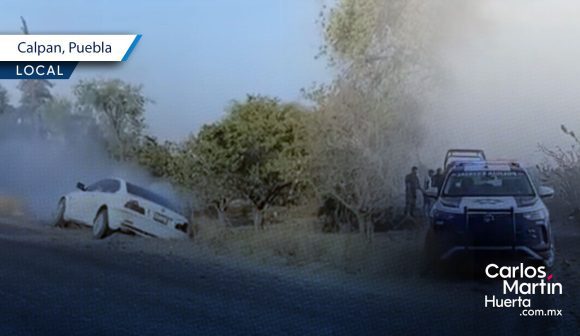 Hallan calcinado a un hombre dentro de su vehículo BMW en Calpan