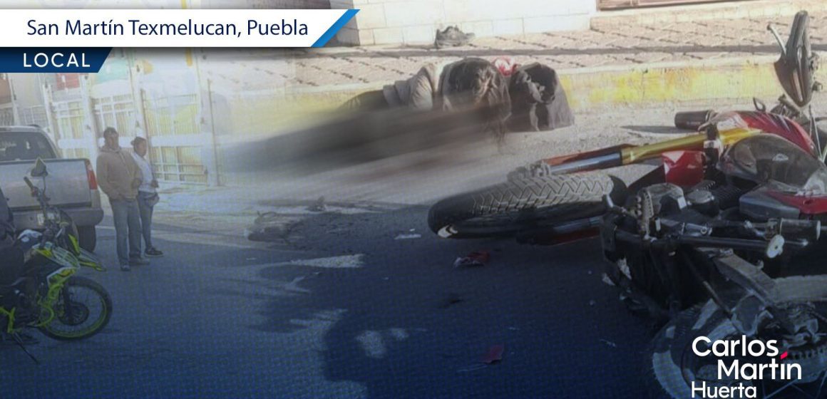 Camioneta embiste a motociclista en San Martín Texmelucan
