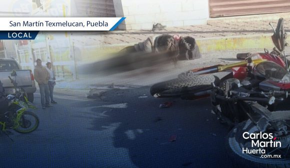 Camioneta embiste a motociclista en San Martín Texmelucan
