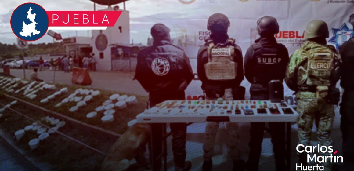 Decomisan armas blancas y droga en revisiones a penales de Puebla y Huauchinango