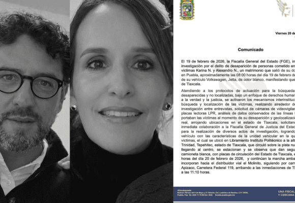 Diseño sin título (2) Hallan sin vida a matrimonio del Instituto Oriente en Tlaxcala: FGE Puebla lo confirma