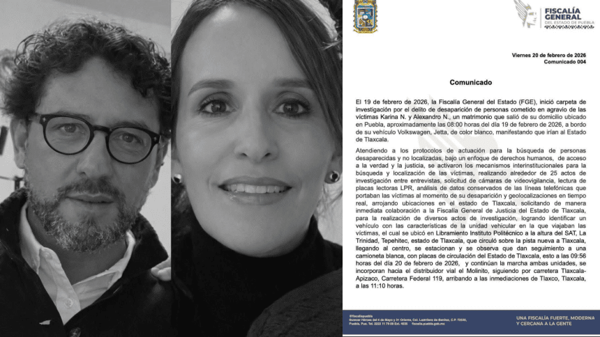 Hallan sin vida a matrimonio del Instituto Oriente en Tlaxcala: FGE Puebla lo confirma