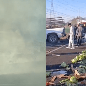 Quema de pastizales provoca mega carambola en la carretera Izúcar-Atlixco