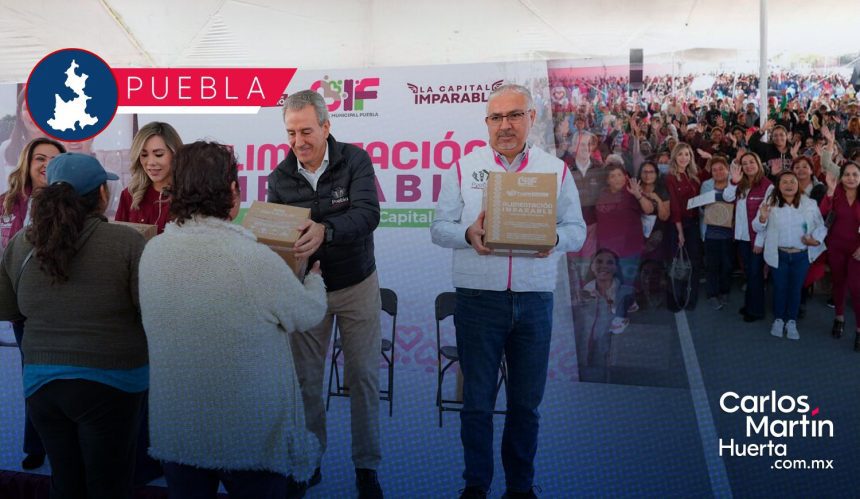 Entrega Puebla capital más de 9 mil despensas en la Laguna de Chapulco