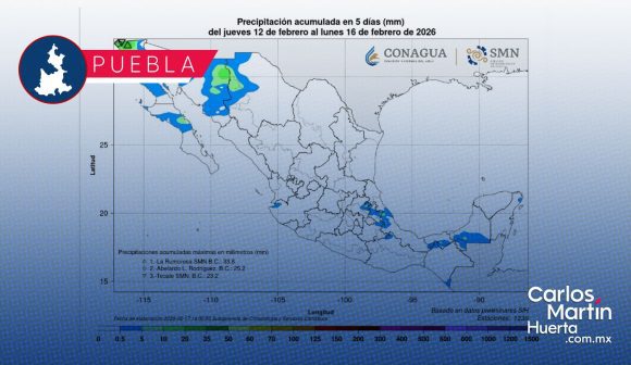 Gobierno de Puebla emite recomendaciones por Frente Frío No. 36