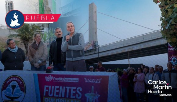 Inauguran rehabilitación de la fuente del Distribuidor Vial 485 con iluminación y tecnología LED