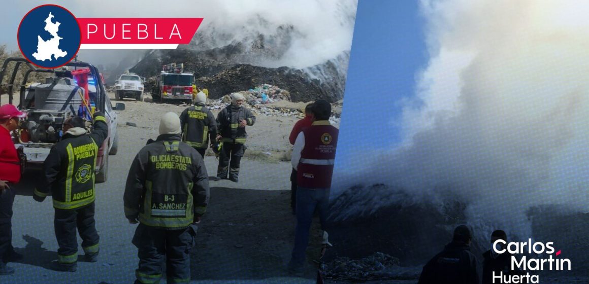 Controlado al 70% el incendio en el relleno sanitario de San José Chiapa