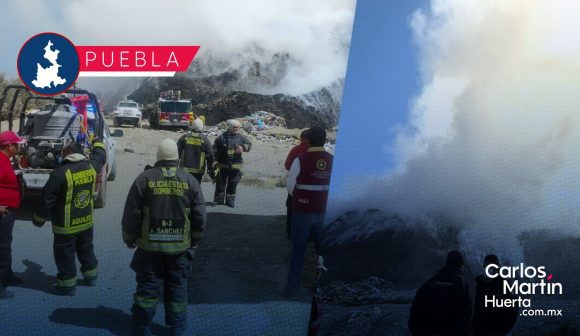 Incendio relleno San José Chiapa Controlado al 70% el incendio en el relleno sanitario de San José Chiapa